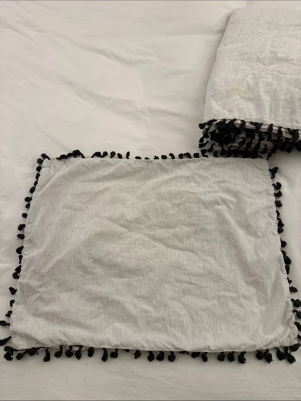 Opalhouse Cream Duvet Cover with Black Tassel Trim